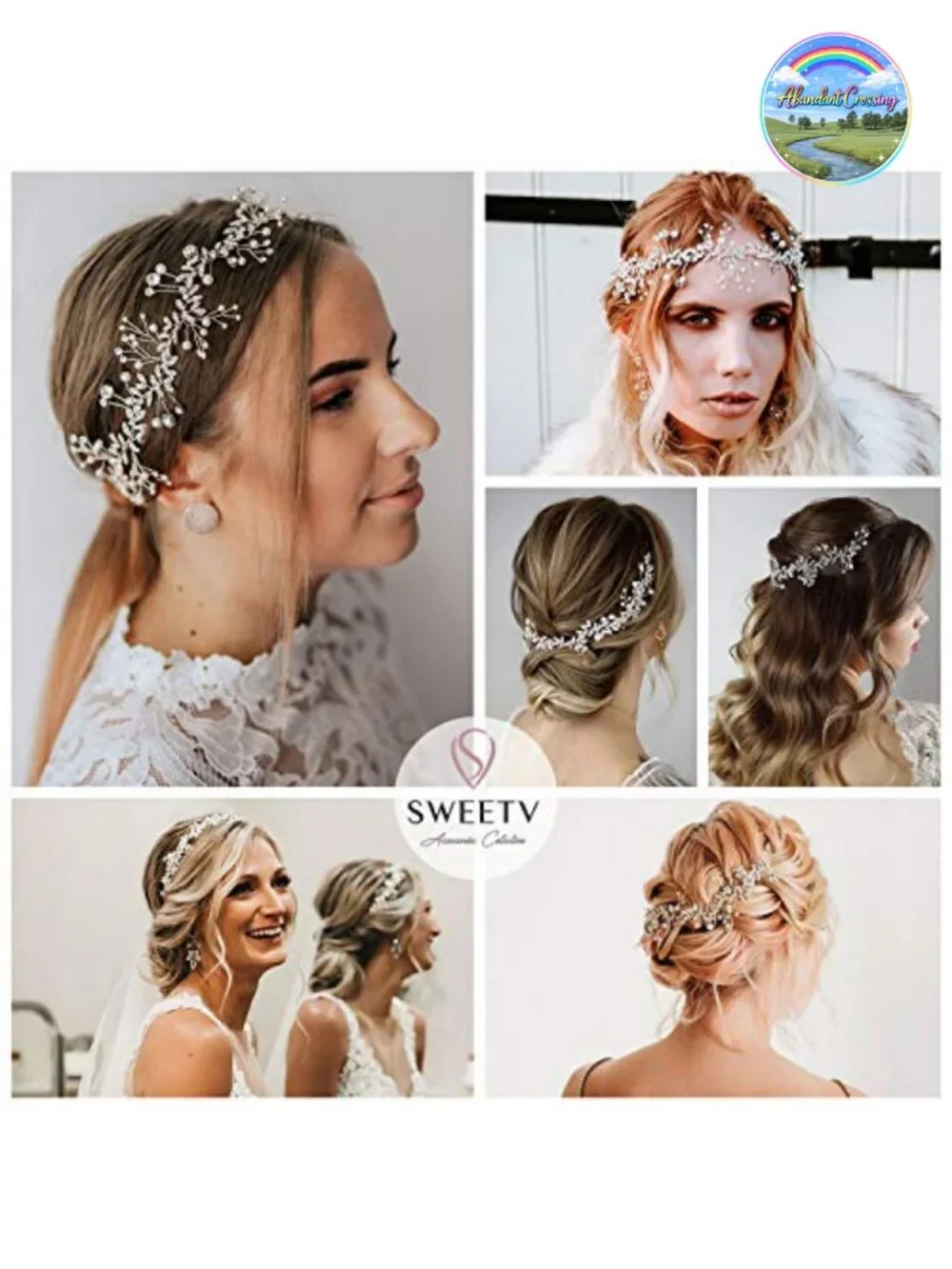 Bridal Pearl Crystal Headband Wedding Hair Accessory for Bride
